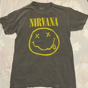 Nirvana Gray T-Shirt with Yellow Logo